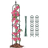 Obelisk Garden Trellis for Climbing Plants, 6 ft Adjustable Heavy Duty Rustproof Thicken Metal Plant...
