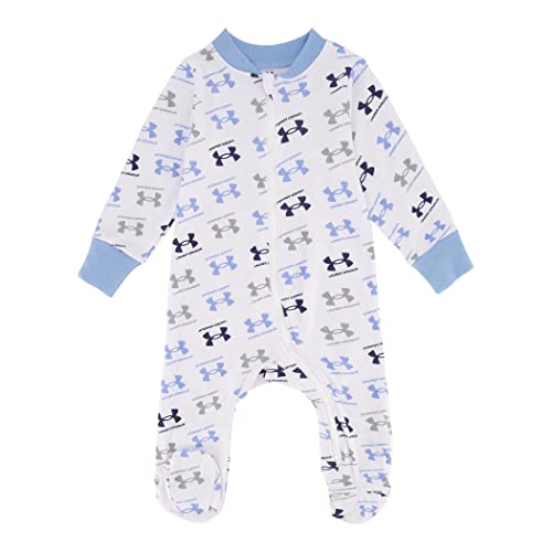 Image of Under Armour Baby Boys' Coverall Footie, Zip-up Closure, Logo & Printed Designs