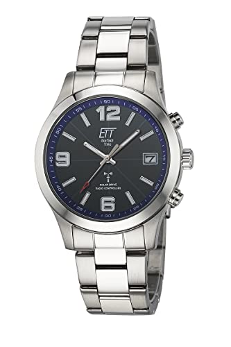 ETT Eco Tech Time Funk Solar Herren Uhr Analog mit digitalem Datum mit Edelstahl Armband EGS-11485-32M