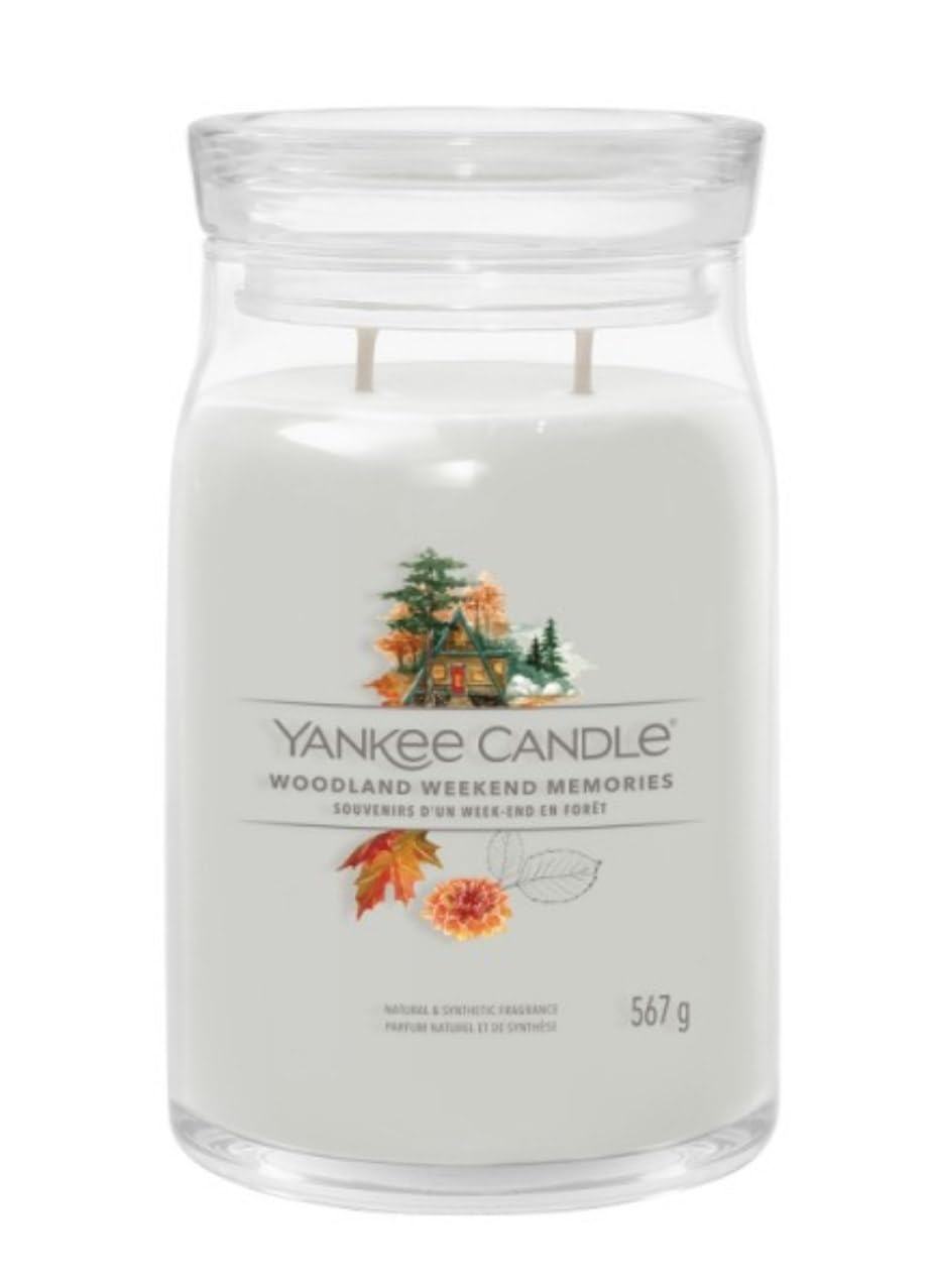 Yankee Candle Grey Large Signature Woodland Weekend Memories Jar
