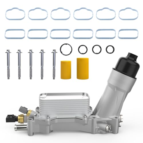 926-876 Aluminum Engine Oil Cooler Oil Filter Housing Adapter for Dodge Avenger Challenger Charger Durango Grand Caravan Journey Jeep Grand Cherokee Wrangler Chrysler 200 300 Town Country Ram 3.6L