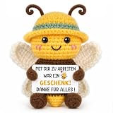 Hakumata Abschiedsgeschenk Kollegin & Kollege - Pocket Hug Biene- Dankeschön Geschenk - Jobwechsel Geschenke für Frauen & Männer - Mutmacher - Glücksbringer - Personalisierte Geschenke