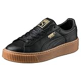 PUMA Damen Basket Platform Core Sneaker, Black Black, 38