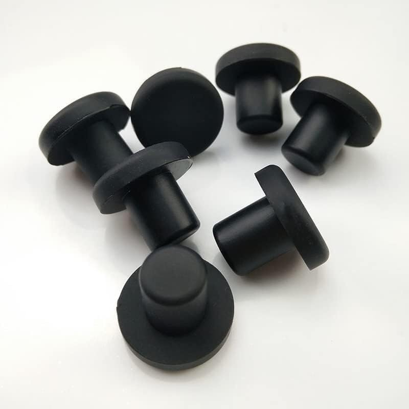 Seal Stopper,Rubber Hole Caps,Tap Bung,5Pcs/set Round Solid Rubber Seal Hole Plugs High Temperature Resistance T Type Silicone Hole Caps Dust proof Gasket Blanking End Caps (Color : Black, Size : A 3m
