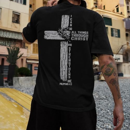 Image of Christian Shirts for Men Jesus Cross Shirt Religious Faith T Shirts