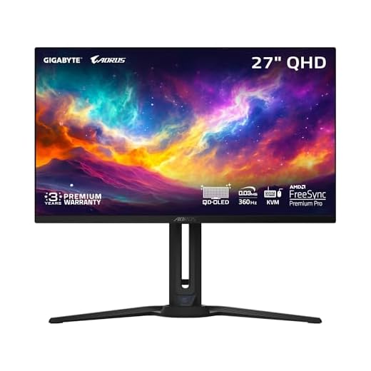 GIGABYTE - AORUS FO27Q3-27" QD OLED Gaming Monitor - QHD 2560x1440-360Hz - 0.03ms GTG - AMD FreeSync Premium Pro - Type C KVM - HDMI, DP, Type C - Height Adjustable - Black