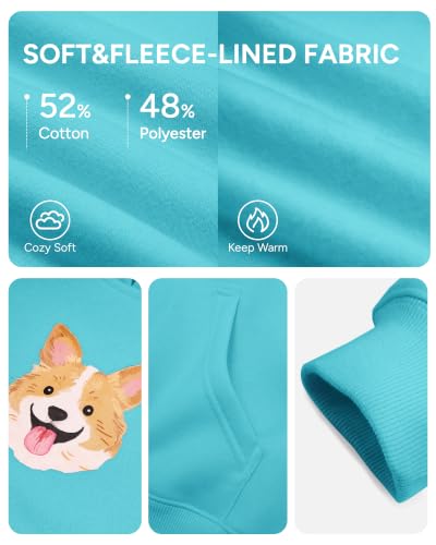 Stelle Girls Hoodies Fleece Sweatshirts Kids Pullover Tops Aqua Blue XS + 50% Off Code PW90VY7F - image 7