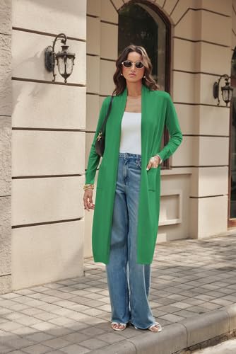 Image of GRACE KARIN Essential Solid Open Front Maxi Long Knitted Cardigan Sweater for Women