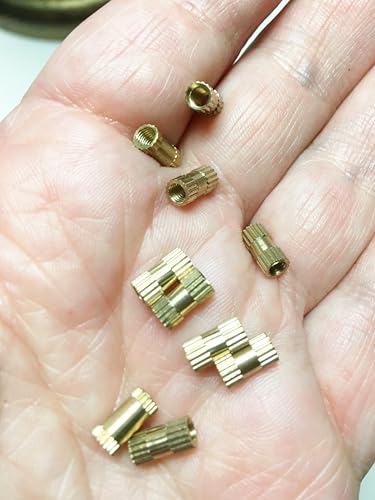 M00288-10 MOREZMORE 10pc Threaded Brass Knurled Connector M3 8mm M3x8mm Female to Female for Ball Socket Stop Motion Puppet Armature Humanly Posable Armature Parts HPA