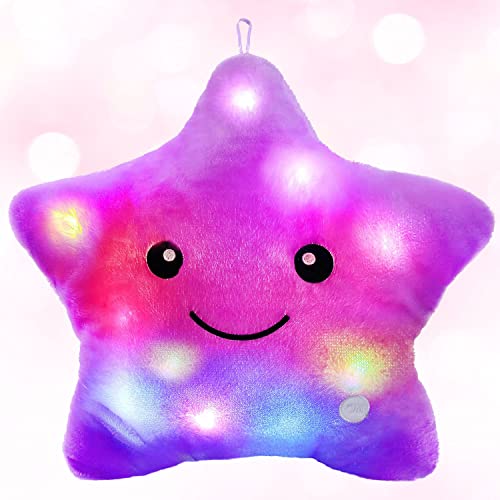 CLISPEED LED Mondkissen - Leuchtendes Plüschkissen Für Mädchenzimmer & Wohnzimmer