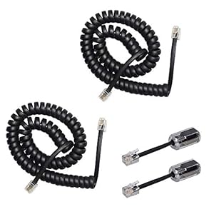 Senhai 2 stuks 360 ° anti-klitten draaien telefoonkabel detectoren en 2 stuks 10 ft uncoiled (1 ft coiled) vaste…