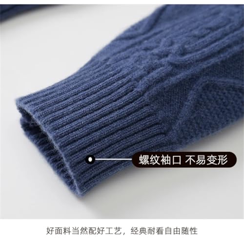 Men's and Winter Thickened Cold-Proof Half Turtleneck Jumper Merino Wool Knit Sweater Loose Pullover Top3