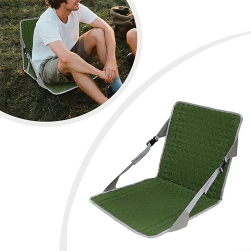 Siège de stade portable imperméable, dossier réglable et coussin de randonnée vert