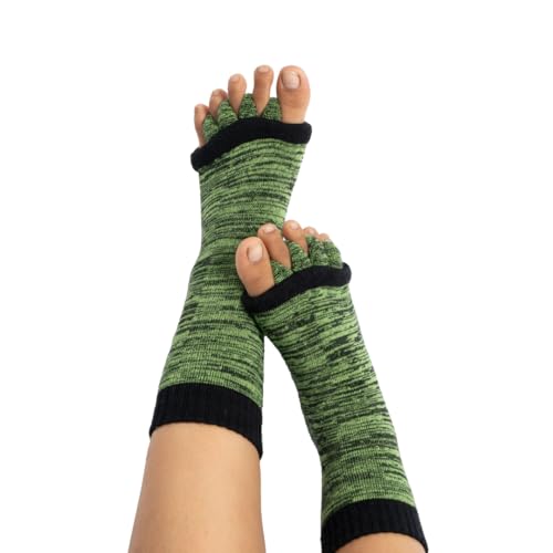 Image of DIRTS cotton Foot Alignment Socks 5 Toe seprator -Easing Bunion, Plantar Fasciitis, Hammer Toes, and Pain Relief |- Size UK6-9 (Green, S)