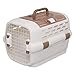 Iris Ohyama, Caisse de transport / cage de transport avec laisses 2 portes amovibles (devant & dessus), poignée, ventilation optimale pour chat, chien, rongeur - Pet Drive Carrier PDPC-600, Blanc
