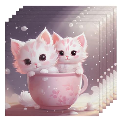 Servilletas de Tela Lovely Cats Set x6 50.5x50.5 cm miniatura 1