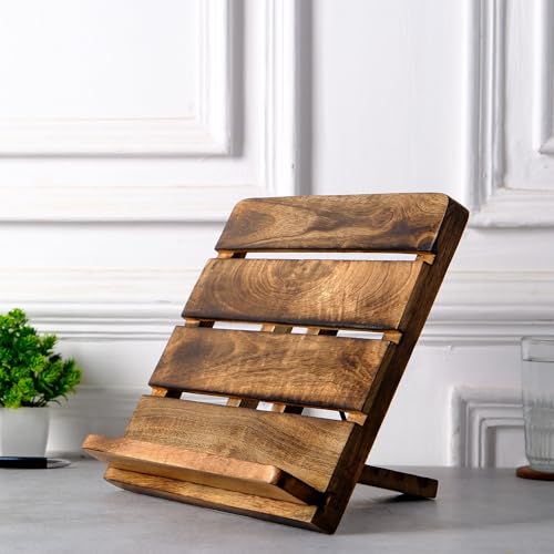 Soporte de madera para laptop y libros plegable