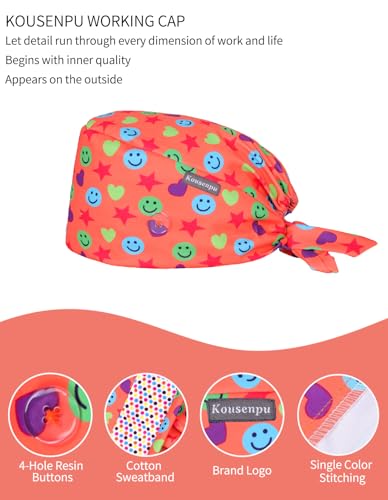 Image of Kousenpu Scrub Caps for Men, Adjustable Surgical Cap, Breathable Medical Hat for Doctors, Nurses & Healthcare Professionals