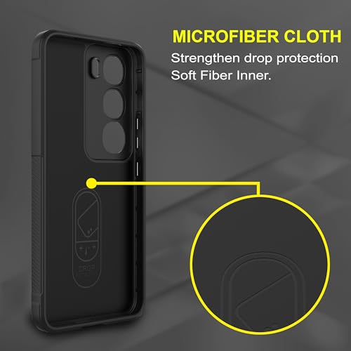 Image of amazon basics Back Case Cover for Vivo Y300 5G | Compatible for Vivo Y300 5G Back Cover | Liquid Silicon Magic Case with Camera Protection | Black