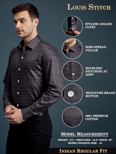 Image of LOUIS STITCH Men's Regular Fit Formal Shirts for Men (ST-S1-CF-900 (1))