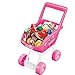 VILLCASE 1 Set Mini Warenkorb Lebensmittel Warenkorb Supermarkt Handkarren- Einkaufen Utility Warenkorb Modus Spielzeug 1 Trolley 18 Lebensmittel Obst für Kinder Realistische Küche Zubehör