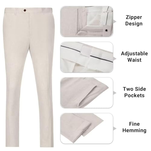 Linen Retro Mens Suit 2 Pieces Light Weight Linen Tuxedo Suit Summer Suits Jacket Blazer Pant for Men Wedding Party4