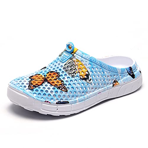 LIGHFOOT Garden Clog Shoes Beach Footwear Water bash Womens Summer Slippers Mesh Sandals Walking Slippers Quick Drying Outdoor Water Mens Womens Shoes 161-6Sky Blue-40