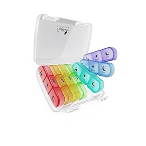 Fullicon Reispillenorganizer, 7 dagen, 3 keer, wekelijkse pillendoosorganizer met groot vak, dagelijkse medicijnopbergdoos voor medicijnen