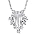 Produktbild Suplight Damen Kette Fantasie Troddel Anhänger Halskette Platiniert Zirkonia Party Hochzeit Schmuck für Frauen und Mädchen, Silber