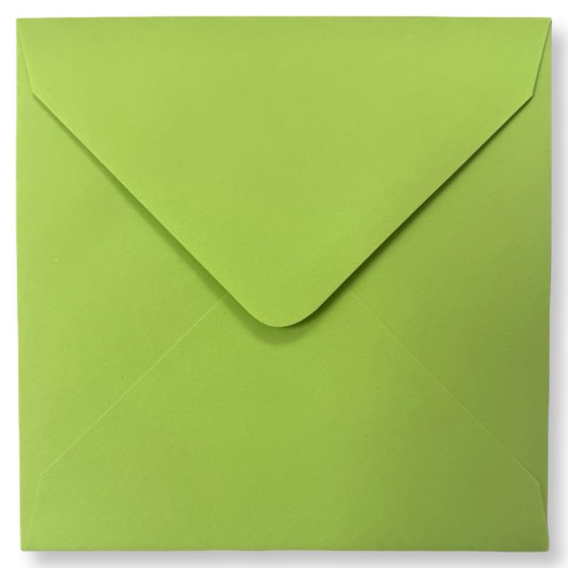 Cards & Crafts Square Envelopes - 13x13cm - 110g/sm (500, Lime Green)
