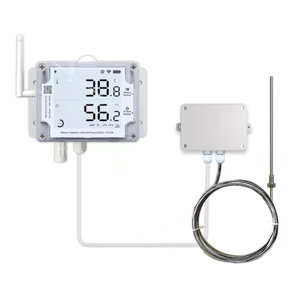 Ubibot GS1-AETH1RS + PT100 Ethernet Thermometer Hygrometer, WiFi Temperature Humidity Sensor, Digital Temperature Data Logger, Free App Email Alert(2.4GHz WiFi & RJ45 Ethernet, no hub Required)-image-11