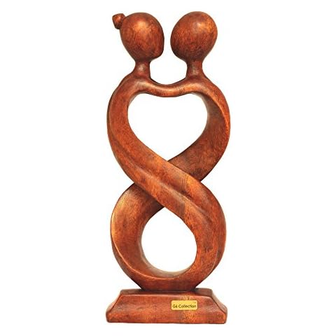 G6 Collection 12" Wooden Handmade Abstract Sculpture Statue Handcrafted - Infinite Love - Gift Art Decorative Home Decor Figurine Accent Decoration Artwork Hand Carved Infinite Love Cover