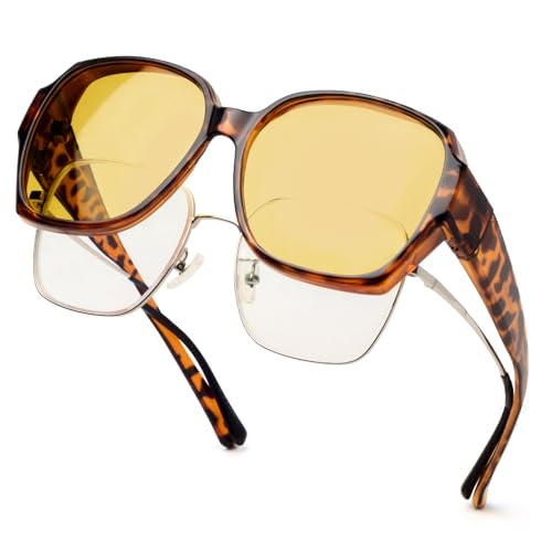 Face Shadow Ultralight Fit Over Night Driving Glasses for Women Men, HD Night Vision Anti Glare Polarized Glasses