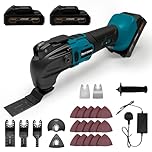 Cordless Oscillating Multitool with 2x2000mAh Battery, Cordless Multi Tools with 6 Variable Speed, 4°Oscillation Angle, 23PCS Oscillating Tool for Scraping Cutting Sanding