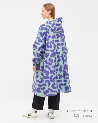 LARKSON Regenponcho Damen Herren Mint Leo - Lykke - Regenmantel Regencape für Fahrrad Outdoor Festival - Wassersäule 10000 mm - Regenjacke Wasserdicht mit Verschweißten Nähten