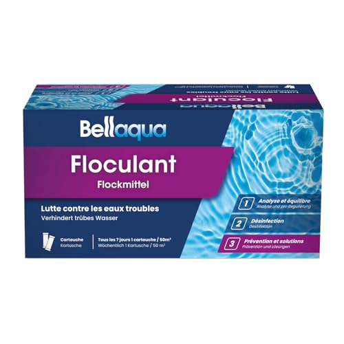 Bellaqua Floculant Piscine 1 kg – Clarifiant Puissant – Élimine Les Particules Fines – Eau Claire et Limpide – Compatible Filtre à Sable