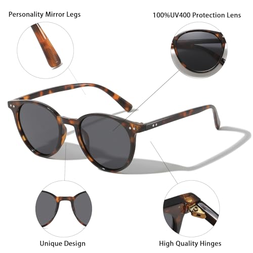 Small Round Polarized Sunglasses for Women Men Compact Vintage Style UV400 Protection Classic Lightweight2