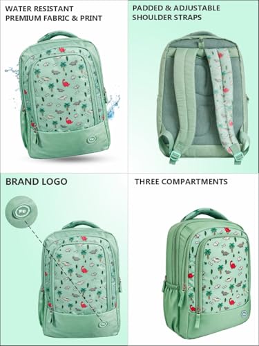 Image of PB Pearlbags 18L Printed Casual Backpack,3 Compartment,Premium Fabric,Water Resistant Anti Theft,School & College Bag for Boys and Girls,Office & Travel Bag for Men and Women,45X30X13 Cms