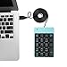 USB Numeric Keypad, Jelly Comb Portable Slim Mini Number Pad for Laptop Desktop Computer PC, Full Size 19 Key, Big Print Letters - Black and Blue