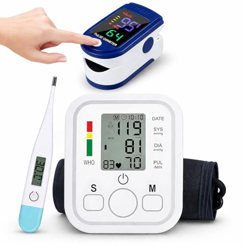 Image of Aika(Combo Pack of 3) AK-555 Arm BP Monitor Instrument Machine for Blood Pressure Measurement Home Use Fully Automatic,Digital Display,Battery & USB Powered & Voice Broadcast(6 Month Warranty),White