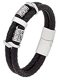 HAQUIL Celtic Knot Double Layer Bracelet Mens Rustic Leather Bracelets Boho Style Wristbands