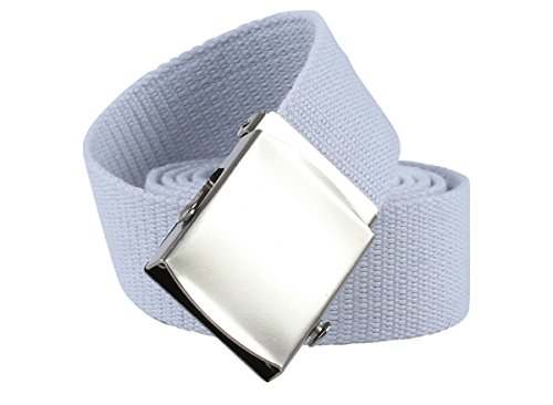 YEHMAN Ceinture sangle en toile style militaire 6 coloris 120 cm de long 3,5cm large (Blanc)