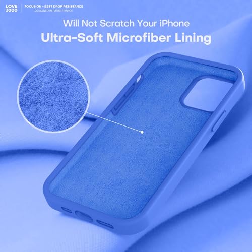 Image of LOVE 3000 Compatible with iPhone 12 Pro Max Phone Case | Thickening 2.1 MM Liquid Silicone | Anti-Scratch Microfiber Lining | Full-Body Duty Heavy Protection Case for Men, Klein Blue