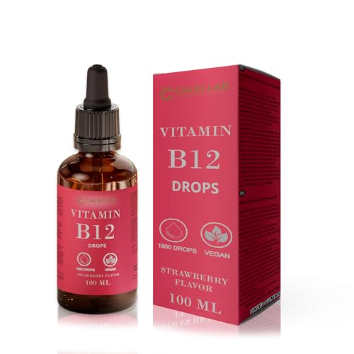 CALIU GUMMY Flüssige Vitamin B12 Tropfen | 100 ml | 500 mcg pro Tropfen Methylcobalamin & Adenosylcobalamin | Für Veganer & Vegetarier | Sublinguale Formel für maximale Absorption & Energie