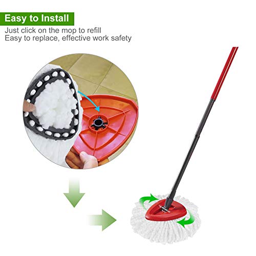 Akolafe 12 Pack Spin Mop Replacement Heads, 100% Microfiber Easywring Spin Mop Refill Heads Compossible With 1 Tank Bucket, Mop Replacement Heads For Spin Mop #TOP4