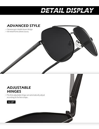 Aviator Sunglasses for Men, Lightweight Mens Sunglasses Metal Frame Pilot Sun Glasses for Driving Fishing4