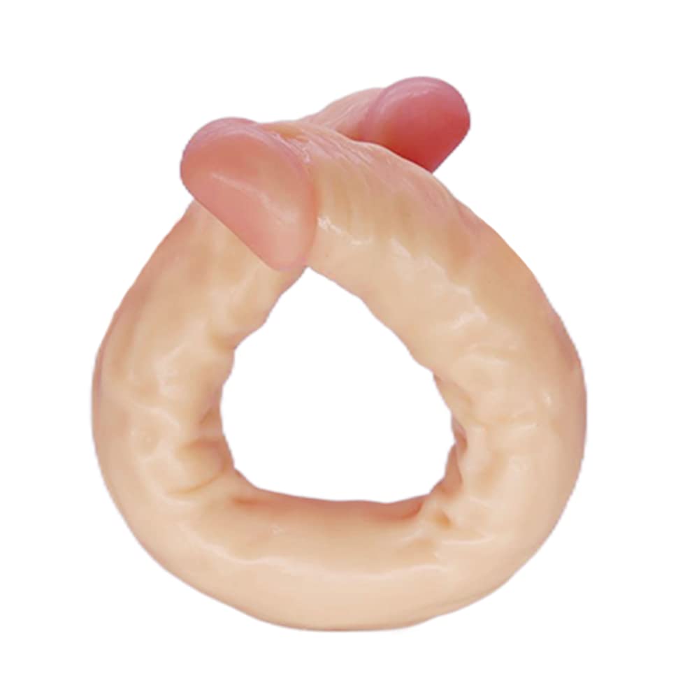 Doppia Testa Unica Díldò Lesbica Realistico Toys Doppio Strato di Silicone Stimolazione Analè Vaginalè 49CM