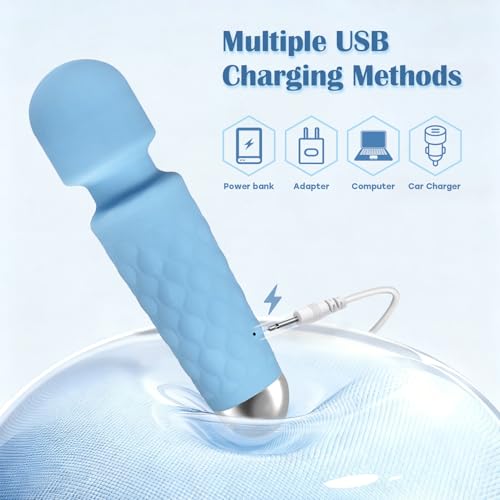 Image of LUMIO Body Back Relaxation Massager Multi-Modes for Muscle Relaxation, Blue | LUMIO Body Back Relaxation Massager - Mini - Travel - 8 Speeds 20 Modes for Body Muscle Relaxation, Blue