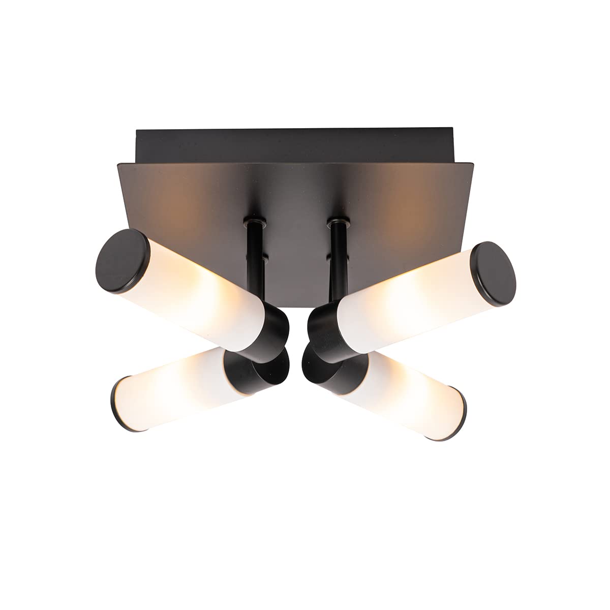 Qazqa bath - Lampada da soffitto Moderno - 4 luce - L 23 cm - Nero - Moderno - Bagno