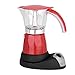 Włoski ekspres do kawy, 480 W, 300 ml / 6 filiżanek, moka elektryczna, odłączany kuchenny ekspres do kawy, aluminium (czerwony)